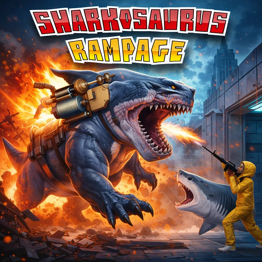 PLay Sharkosaurus Rampage now!